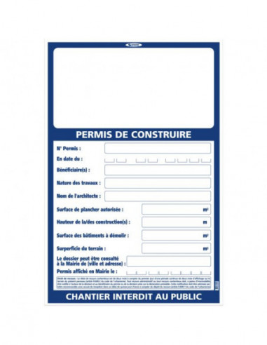 Panneau permis de construire